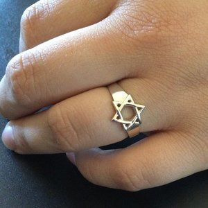 Sterling Silver Star of David Ring - stamped 925 - Size 12